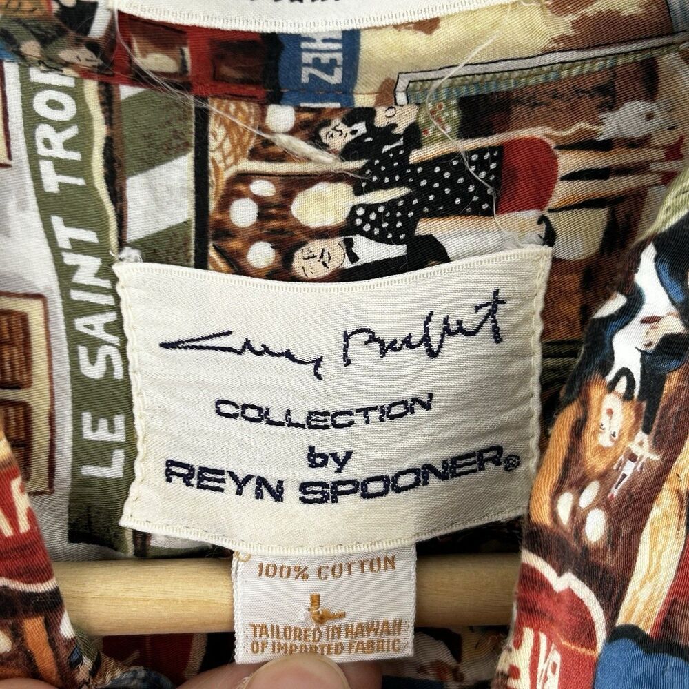 Reyn Spooner Guy Buffet Button Down Shirt Size Large Egyptian Cotton St. Tropez - Picture 3 of 7